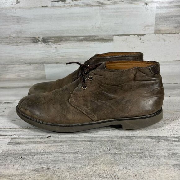 Clarks Mens Leather Lace Up Round Toe Desert Chukka Ankle Boots Brown Size 12 - Picture 2 of 7
